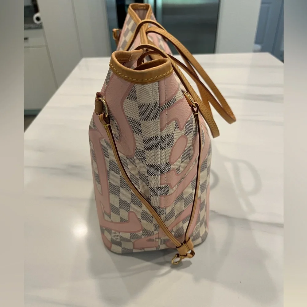 Louis Vuitton Damier Azur Tahitienne Neverfull w/Pouch MM - Picture 3 of 16